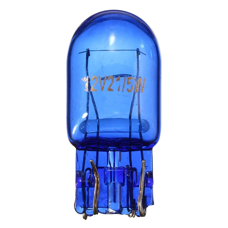 

1/2/4pcs T20 580 7443 W21/5W 12V W3x16q Natural Blue Glass Stop Brake Tail Car Signal Side Bulbs Light Lamps