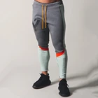 Штаны для бега, мужские спортивные штаны для бега, хлопковые тренировочные штаны в стиле пэчворк, спортивные штаны для тренажерного зала, фитнеса, мужские тренировочные штаны для бодибилдинга