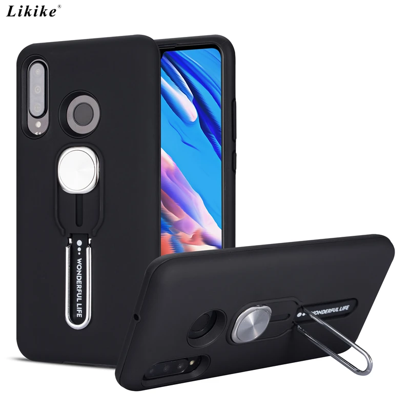 Likike Finger Ring Bracket Phone Case for Huawei P30 Pro Lite Mate 20 Integrated Silicone Cover Honor 8X 9 Anti-knock |