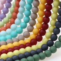 468mm 100pcslot matte pantone multicolor acrylic bead round shape necklacebracelet diy handmade accessories jewelry making
