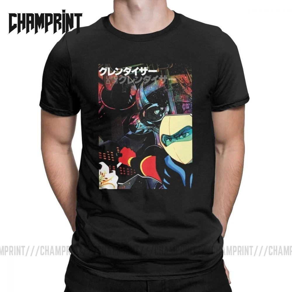 Футболка Goldorak UFO Robot Мужская винтажная рубашка из чистого хлопка с круглым