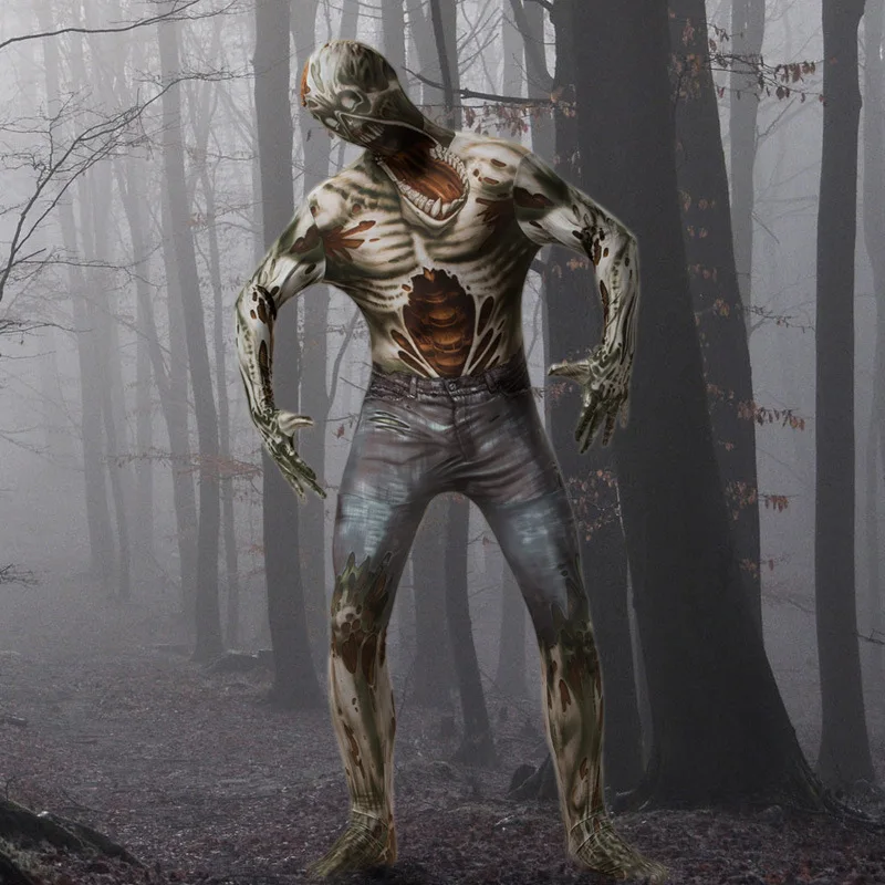 Костюм для взрослых с призраком карнавал зентай злой дух костюм зомби монстр