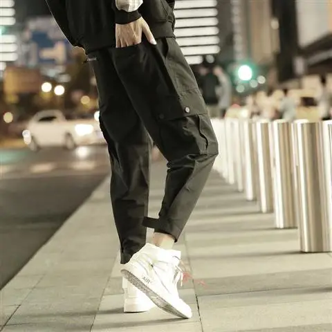 

2021 Plain Pants Men Casual Trousers Joggers Slim Fit Man Clothes Pants With Elastic Cuff Clothing Pantalon Hombre Pants