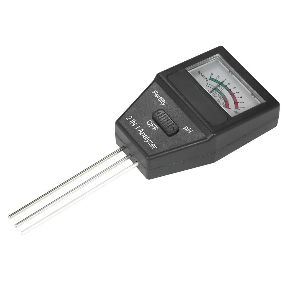 

2 in 1 Mini digital Soil pH Meter soil tester Fertility Tester Analyzer ph tester +Three Probes for Gardening Farming Lawn