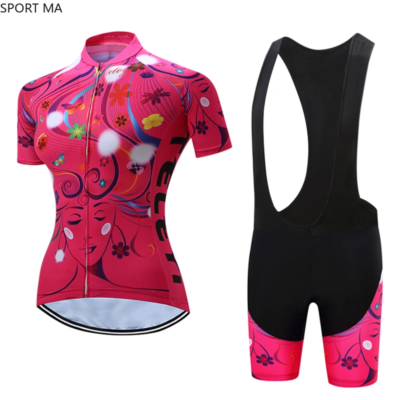 

2021 Women Cycling Set Summer Female MTB Bike Cycling Clothing Bicycle Clothes Ropa Ciclismo Cycling Jersey Sets shorts and top