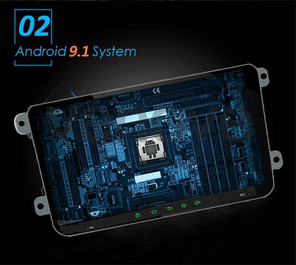 9 дюймов Android 9,1 1+ 16G автомобиль Mp5 Multimidia авто радио Gps для VW Volkswagen Golf Polo Passat b7 b6 SEAT leon Skoda w/Canbus 46