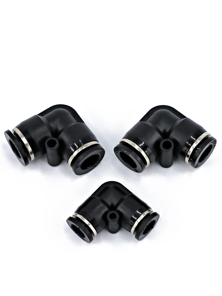 

Black Pneumatic L Type Elbow Fitting PV series Pipe Connector Quick Fitting for 4/6/8/10/12/16MM