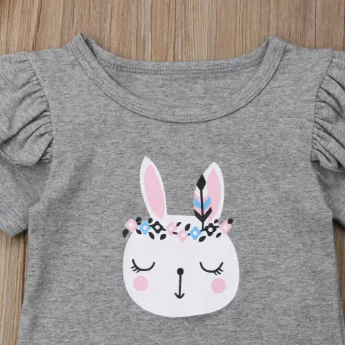 Новые модные детские нагрудники для новорожденных девочек топы с милым кроликом