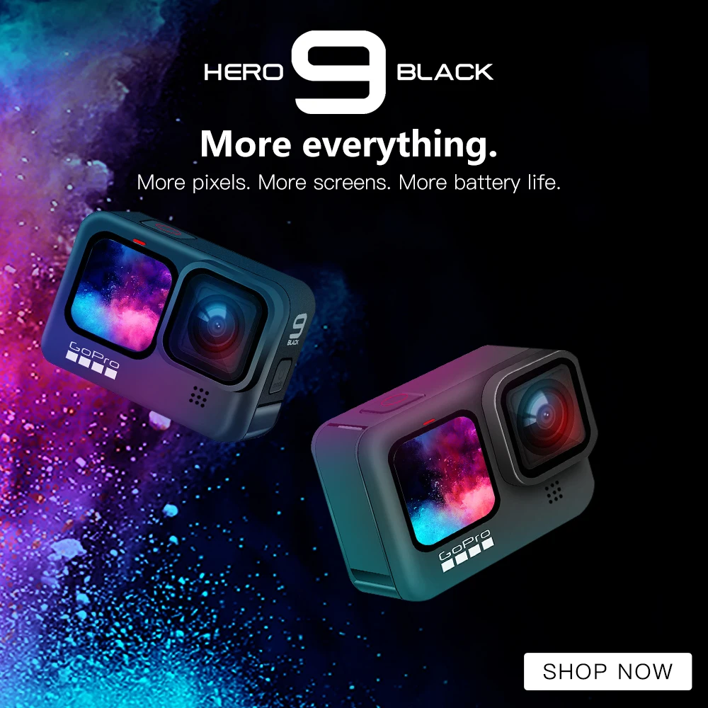 Черная Водонепроницаемая экшн Камера GoPro HERO9 фронтальные сенсорные ЖК экраны 5K