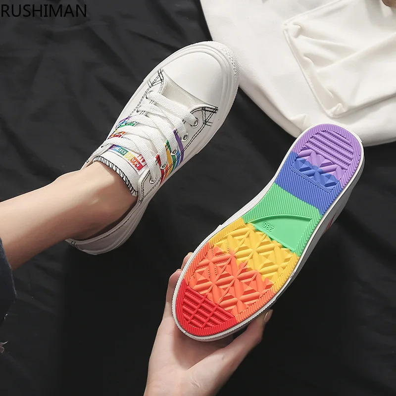 

RUSHIMAN Spring and Autumn Ayabeni Shoe Canvas Shoes Super Fire Street Shooting Retro Joker Low Side Shoes Women's Shoes
