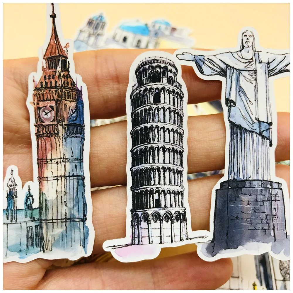 42 звёздочки винтажные дорожные всемирно известные строительные наклейки