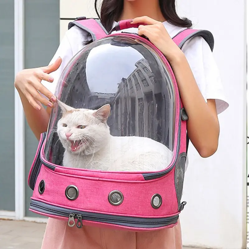 

Pet Dog Cat Backpack Transparent Space Capsule Breathable Outdoor Carrier Bag for Travel Hiking Walking
