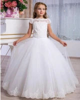 lace tulle flower girl dress for wedding birthday pageant princess kids first communion dress vestidos de nina de las flore