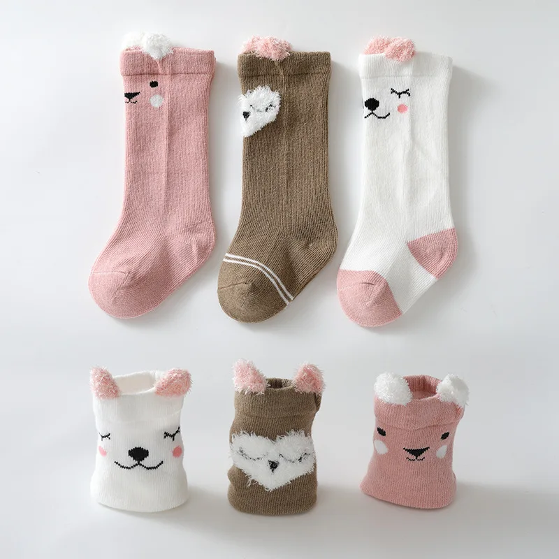 

Newborn Baby Socks Spring And Autumn Cute Cartoon Stockings Pure Cotton Socks 3Pairs/Lot Boys And Girls 0-3 Years Toddler