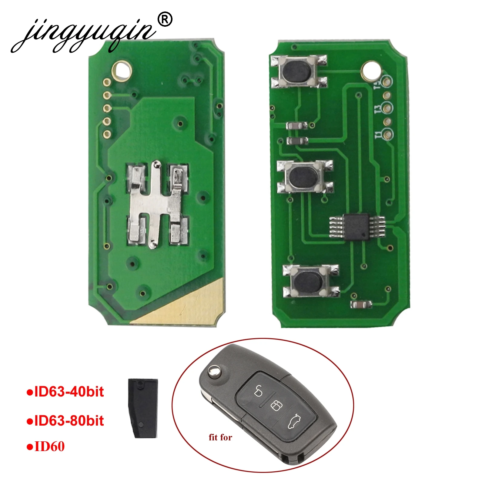 Печатная плата jingyuqin для Ford Focus 2 3 Mondeo Fiesta C Max S Galaxy ID60 ID63 433 МГц|Ключ от авто| |