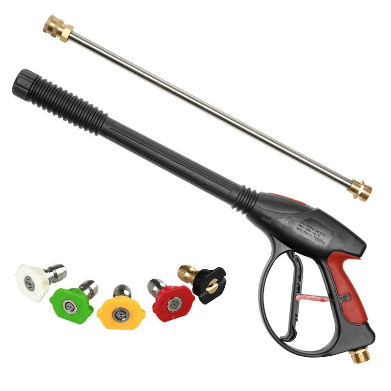 

High Pressure Washer Power Spray-Gun 4000Psi With 19 Inch Extension Replacement Wand Lance,5 Quick Connect Nozzles For Honda Exc