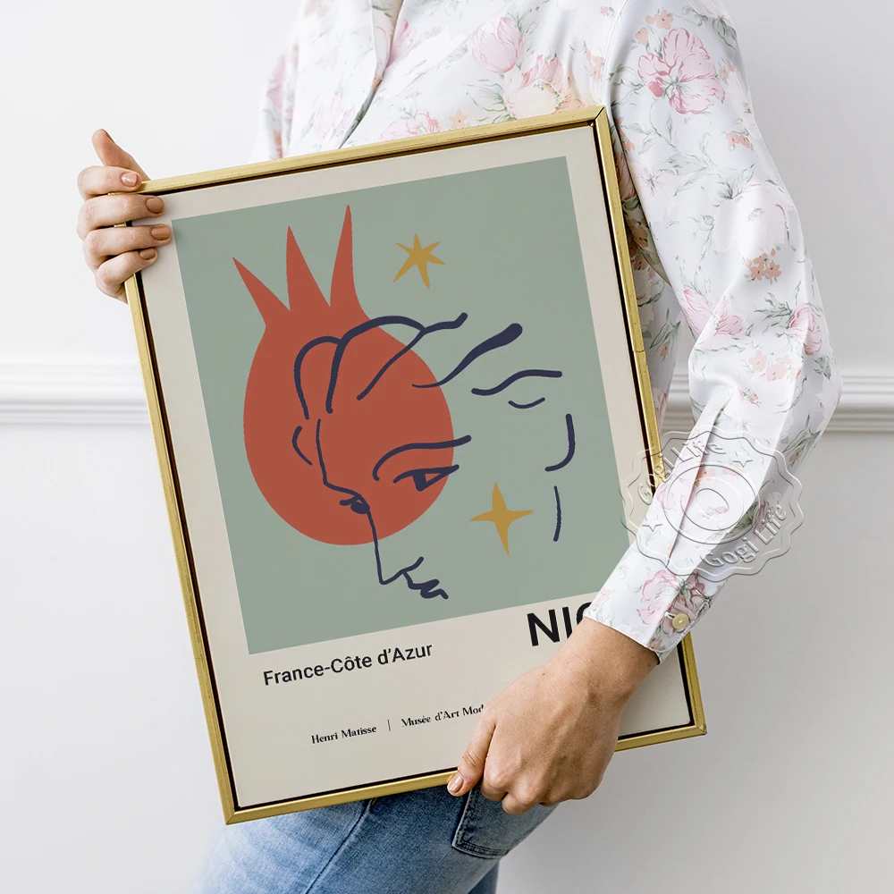 

Matisse France Côte d'Azur Print Art, Henri Matisse Art Poster, Line Figure Face Wall Art, Exhibition Print, Museum Wall Picture