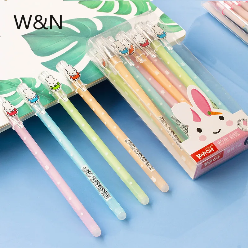 

4 Pcs/ Lot Solid Color Erasable Pen 0.38mm Blue/Black Ink Refill Rod Gel Pen for School Office Writing Supplies Tool Stationery