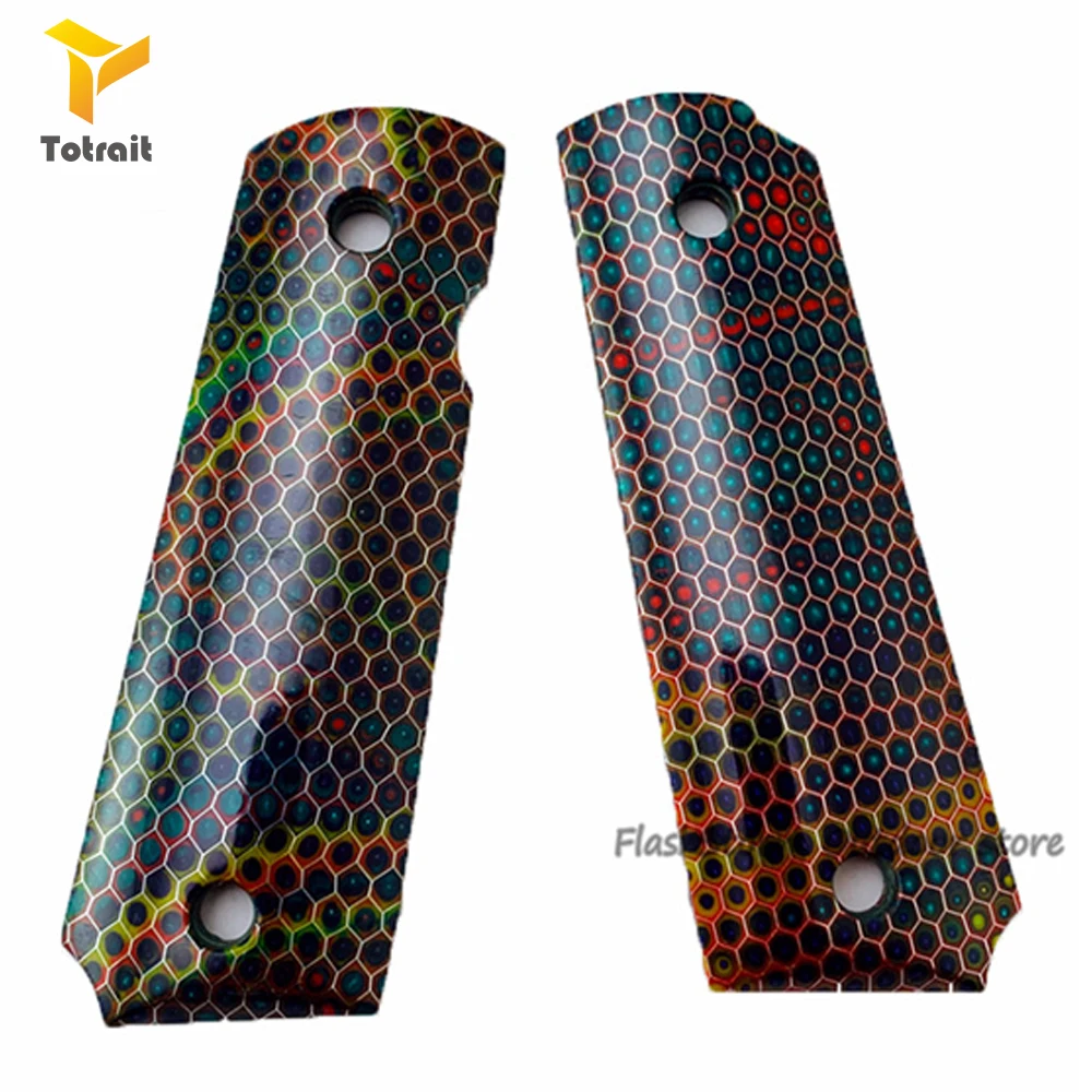 TOtrait 1 пара colt 1911 профессиональные G10 цветные рукоятки ножа патч текстурированный