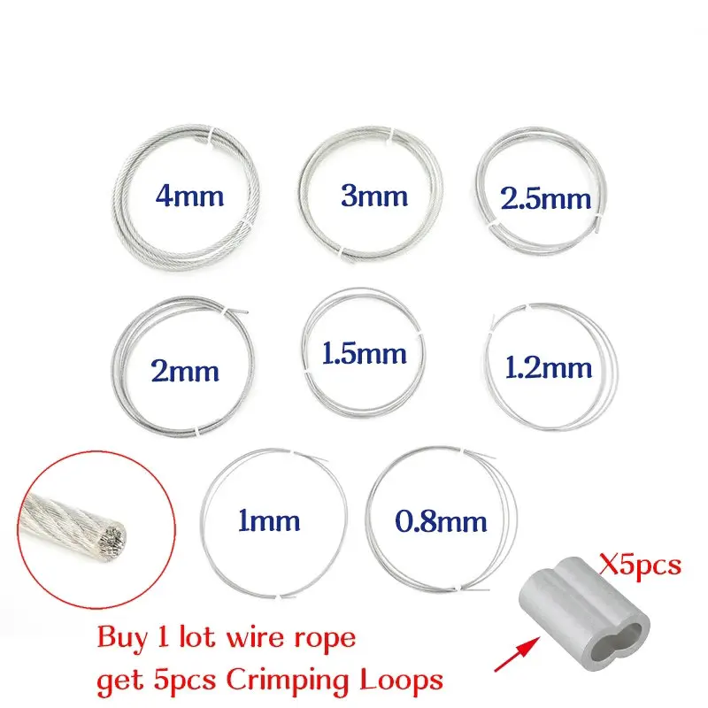 Трос из нержавеющей стали с ПВХ-покрытием 304 мягкий рыболовный подъемный кабель 7