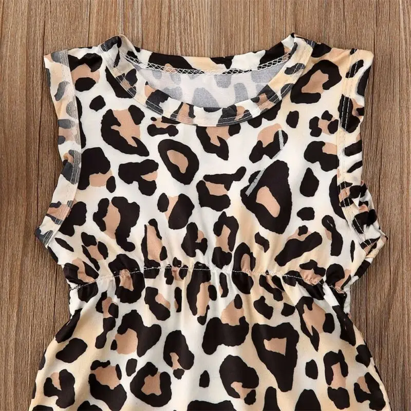 Pudcoco-ropa para beb&eacute; reci&eacute;n nacido, mono de leopardo sin mangas con bolas de borla, trajes, 2020-3