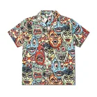 Рубашка мужская с принтом зомби, модная сорочка с коротким рукавом, крутая тонкая свободная Пляжная В гавайском стиле, с лацканами, в стиле Харадзюку, лето 2021