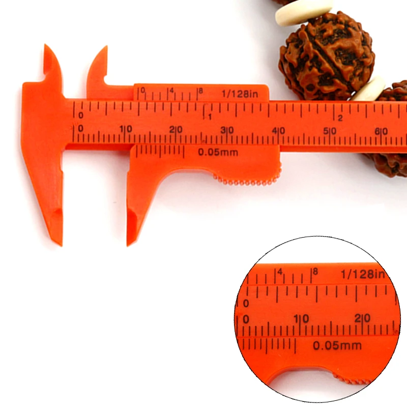 

0-80mm Mini tool ruler double rule scale plastic Vernier caliper measuring Student DIY Model Making