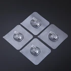 4 шт. прозрачные крючки без отверстий, не искусственные стены, невидимые герметичные кухонные принадлежности, подвесные