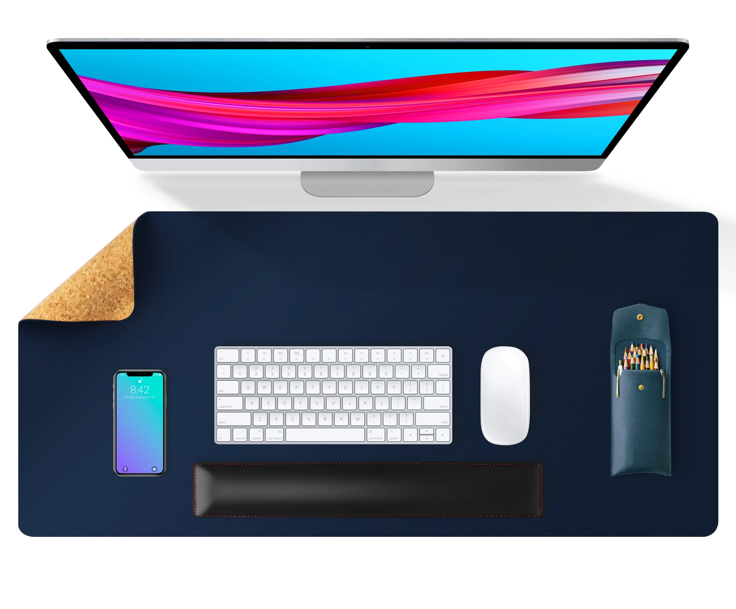 cork desk pad double side gaming mouse pad large leather desk pad mat computer table mat keyboard mat gamer mousepad 9043cm free global shipping