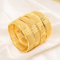 4pcs luxury 24k gold plated ethiopian jewelry bangles for women dubai ramadan banglesbracelet africanarab weeding jewelry gift