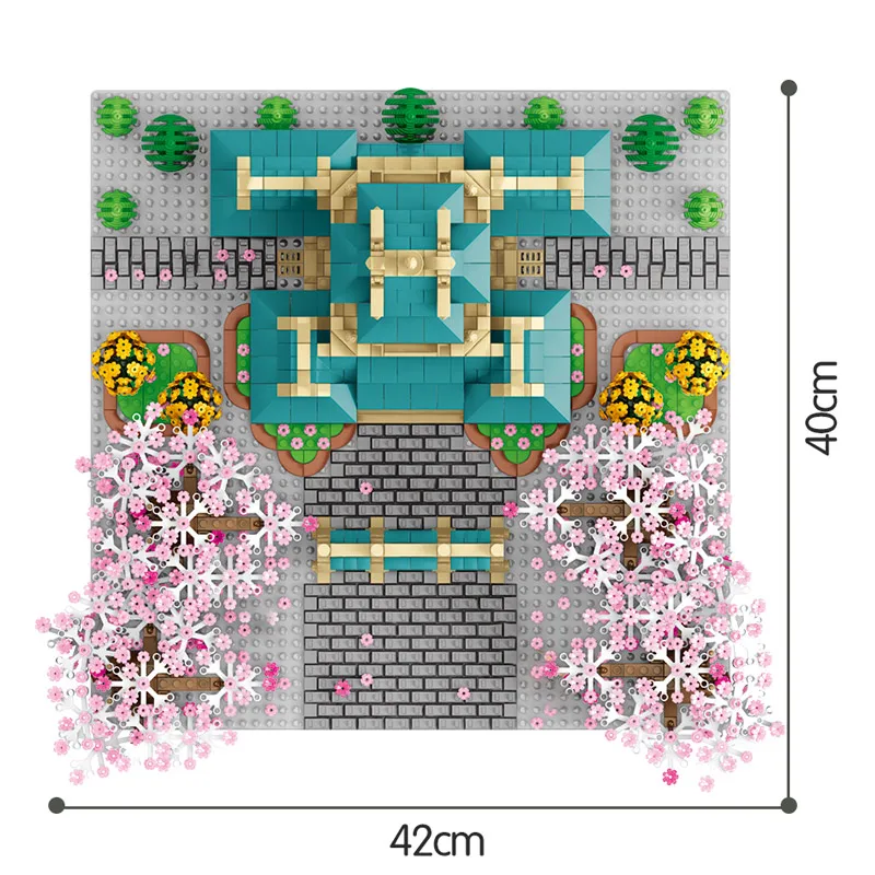 

2529PCSC Friends City Street View Tree House Flower Architecture Bricks herry Blossom Season Model Building Blocks Toys for Girl
