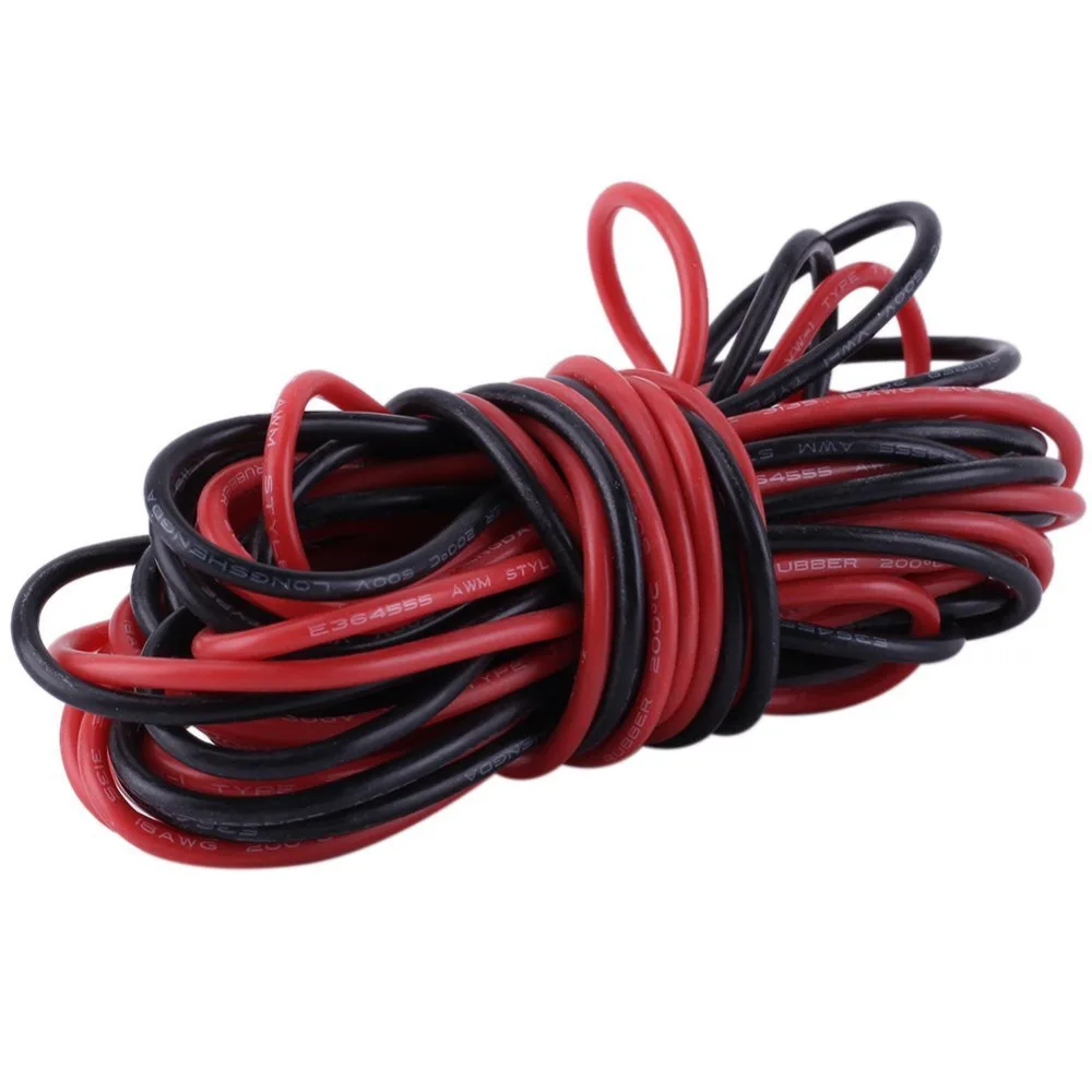 

Силиконовый резиновый провод, 14 # AWG, 14AWG, черный + красный