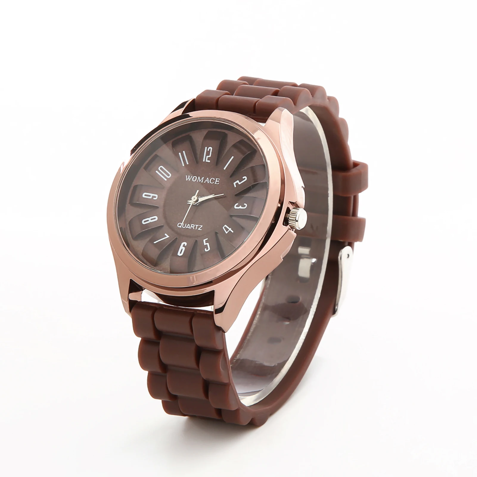 Часы наручные мужские/женские кварцевые с силиконовым ремешком и цветочным