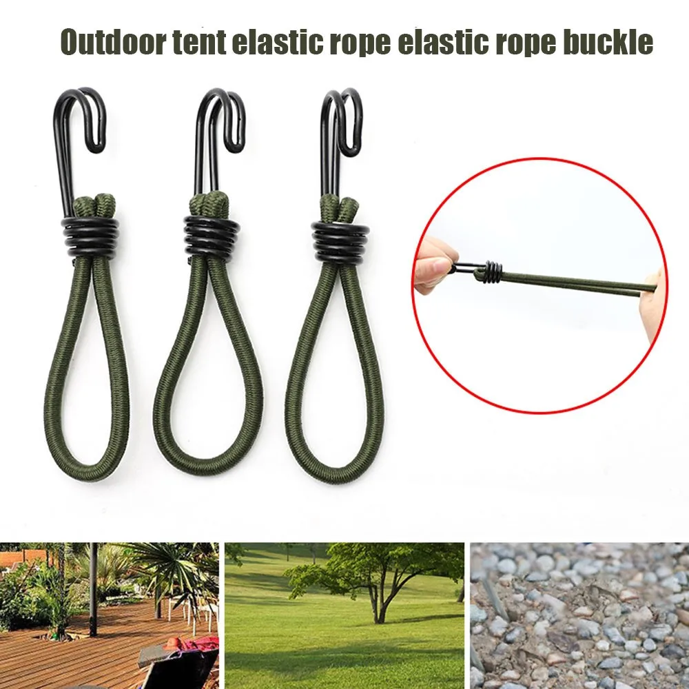 

Outdoor Elastic Tent Bungee Rope With Hook Camping Canopy Luggage Stretch Buckle Ground Nail Strap Camping Accessories
