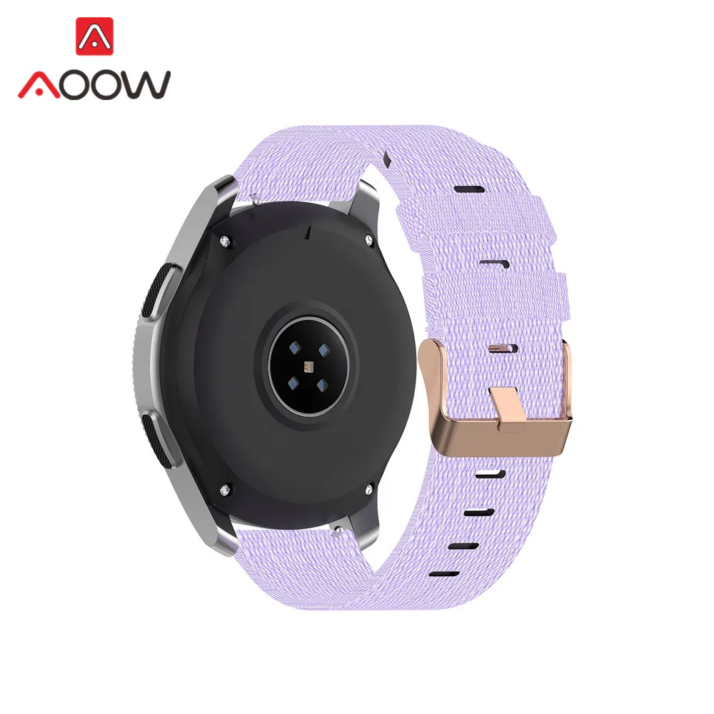 Ремешок нейлоновый для Samsung Galaxy Watch Active 2 брезентовый браслет Huawei GT Huami Amazfit 18 мм 20 22