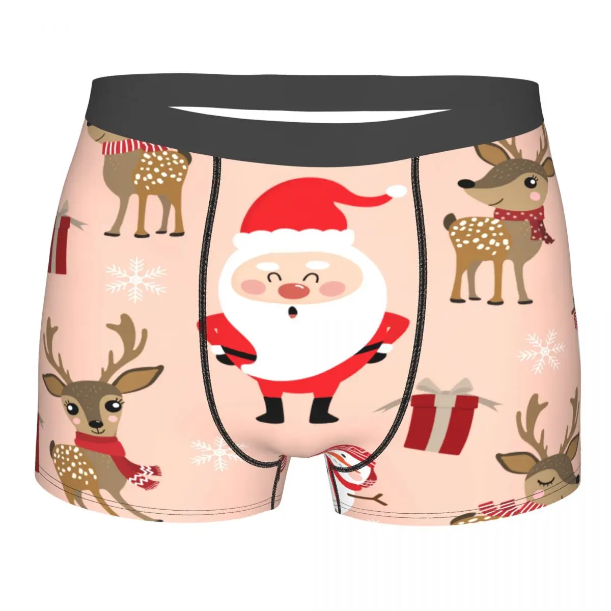

Мужские трусы, боксеры, нижнее белье, милые Рождественские сексуальные мужские шорты с Санта-Клаусом