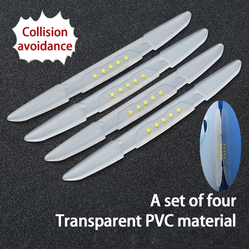 

4 Pcs Car Bumper Protection Tape Pure Transparent Car Door Bumper Strip General Models Car Mirror Durable PVC Protection Tape
