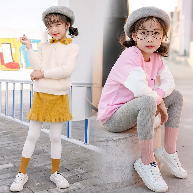 Детские леггинсы с лоскутным узором для девочек 3-10 лет осенние брюки карамельных