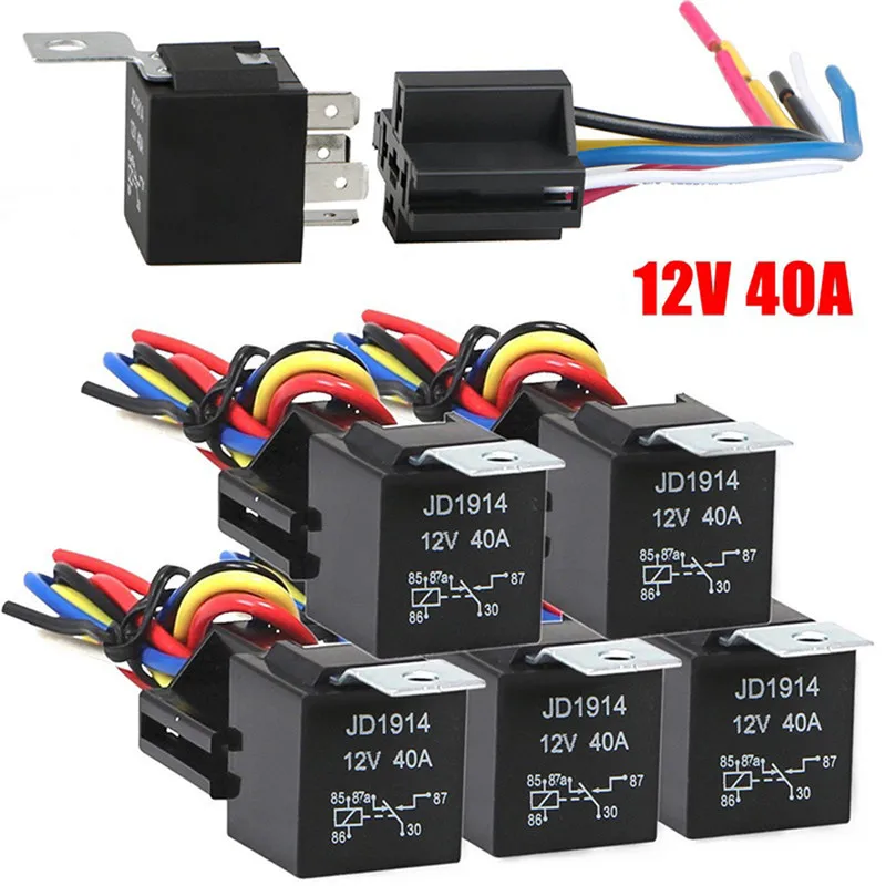 5 провод реле головной светильник Авто Мото 12v 5pin автомобильное кондиционера