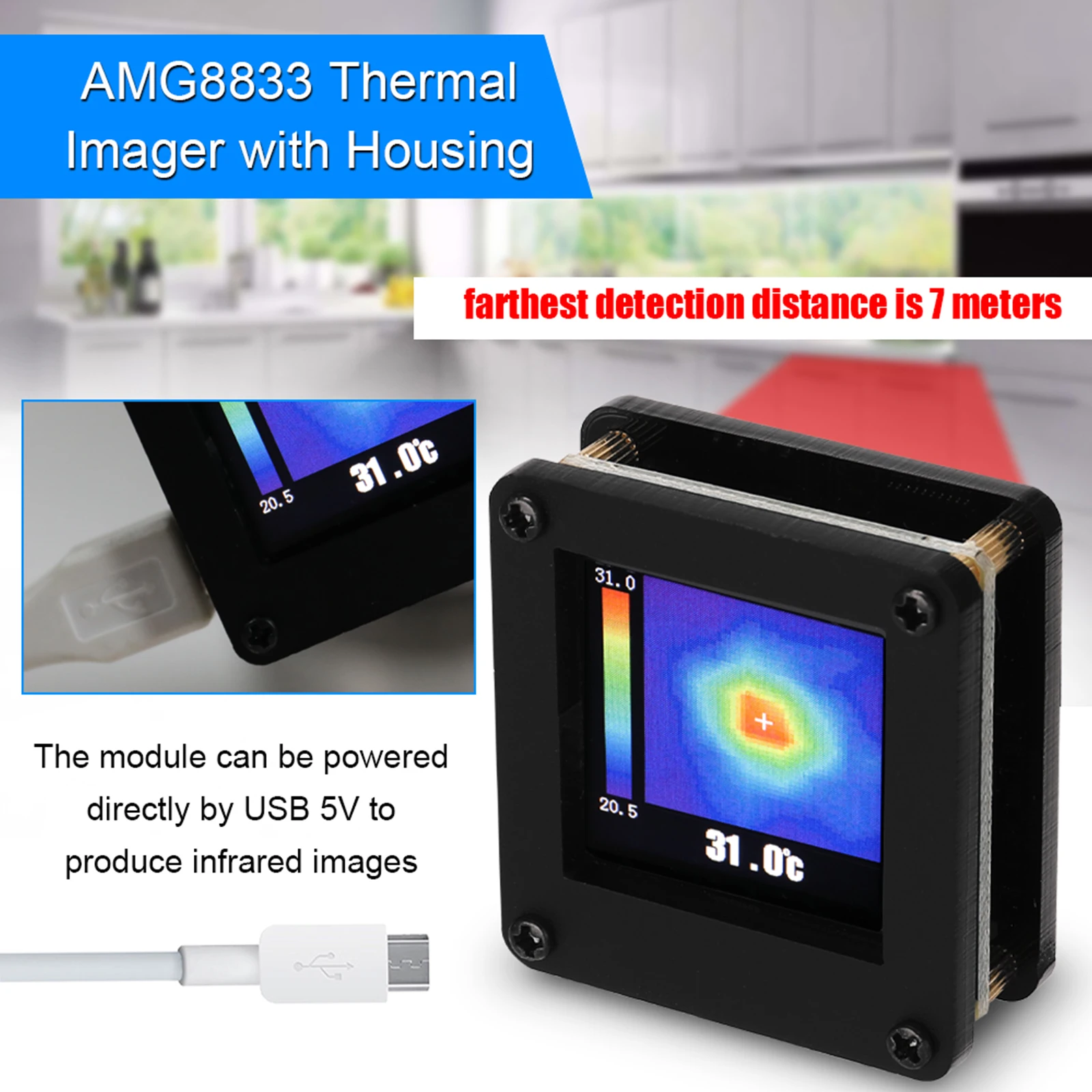 

Professional Handheld Thermograph Camera AMG8833 Infrared Temperature Sensor Digital Infrared Thermal Imager Thermoregulator