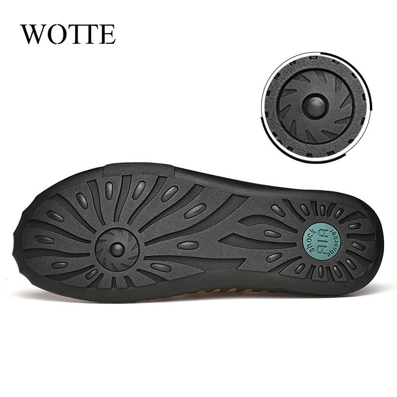 Comfortable Men Casual Shoes Loafers Split Leather Man Flats shoes for men Big Size 38~48 chaussure homme | Обувь