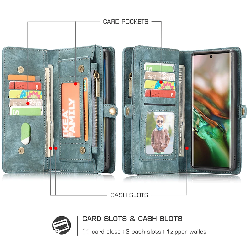 Для samsung S8 S9 S10 Plus Note 10 8 9 многофункциональный кошелек на молнии из натуральной кожи чехол для Galaxy Note10 Note10+ A40 A50 A70
