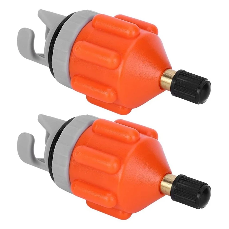 

2Pcs Air Pump Adapter Heads Durable Air Valve Paddle Board Accessories Air Valve Adaptor for Surfboard Paddle Orange