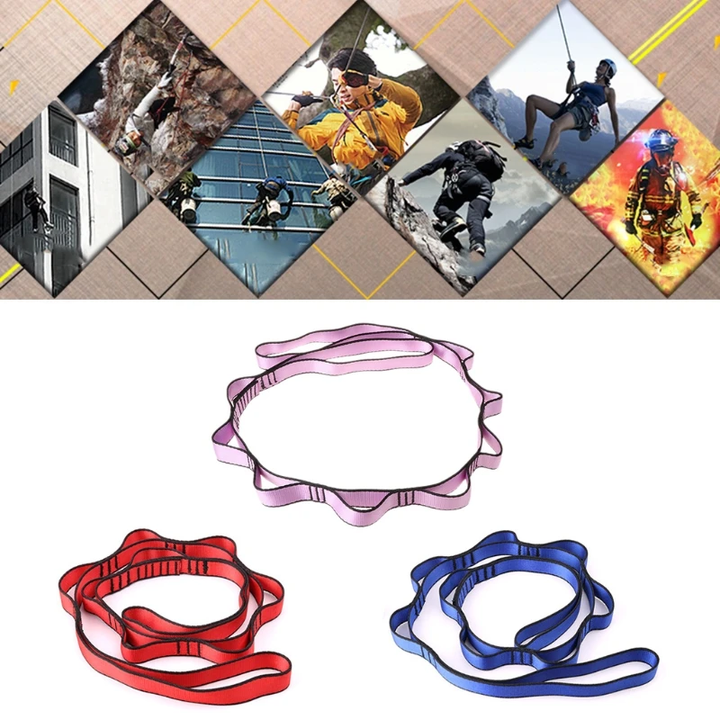 

Climbing Nylon Daisy Chain Rope With Loops Yoga Hammock Hanging Strap Bandlet RXBB