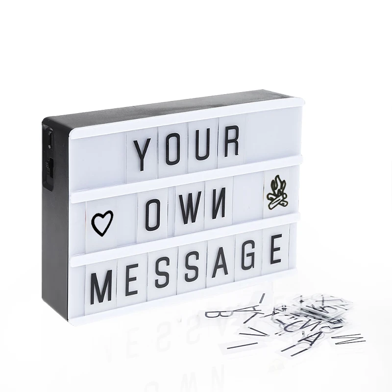 Card Parts of Battery Powered Light Up Message and Note Sign LED Cinema Light Box with Magnet Letters Smiles Symbols