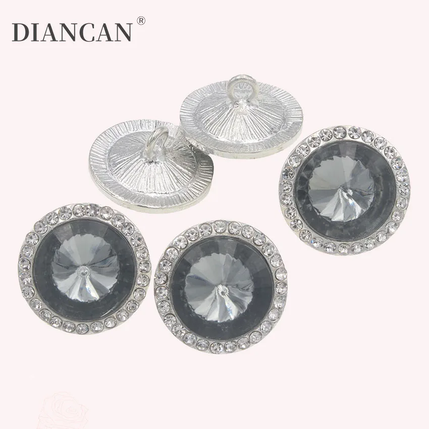 21 мм Хрустальная кнопка для одежды Стразы хвостовик пошив металлические кнопки