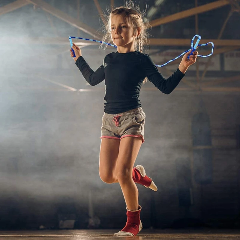 

Skipping Rope, 3 Adjustable Skipping Ropes, Soft Beaded Section, Tangled Skipping Training, Playing