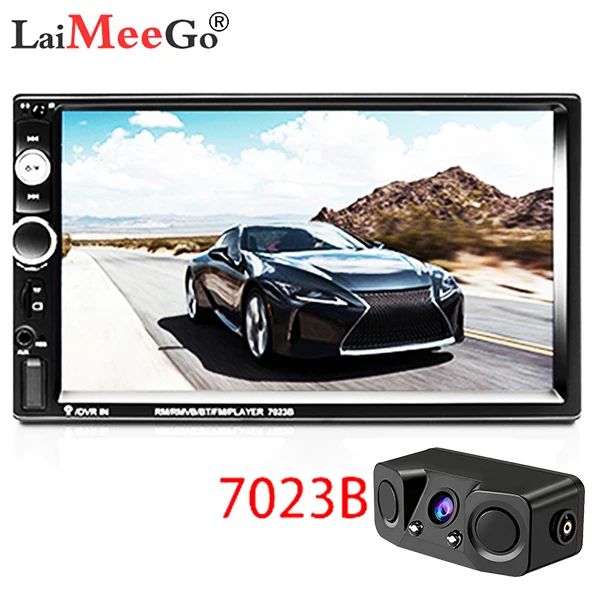 2 DIN Авторадио Bluetooth Mirrorlink автомобильный стерео " HD MP5 Автомобильный мультимедийный проигрыватель Aux FM входной приемник с задней камерой - Цвет: 7023B with pz451