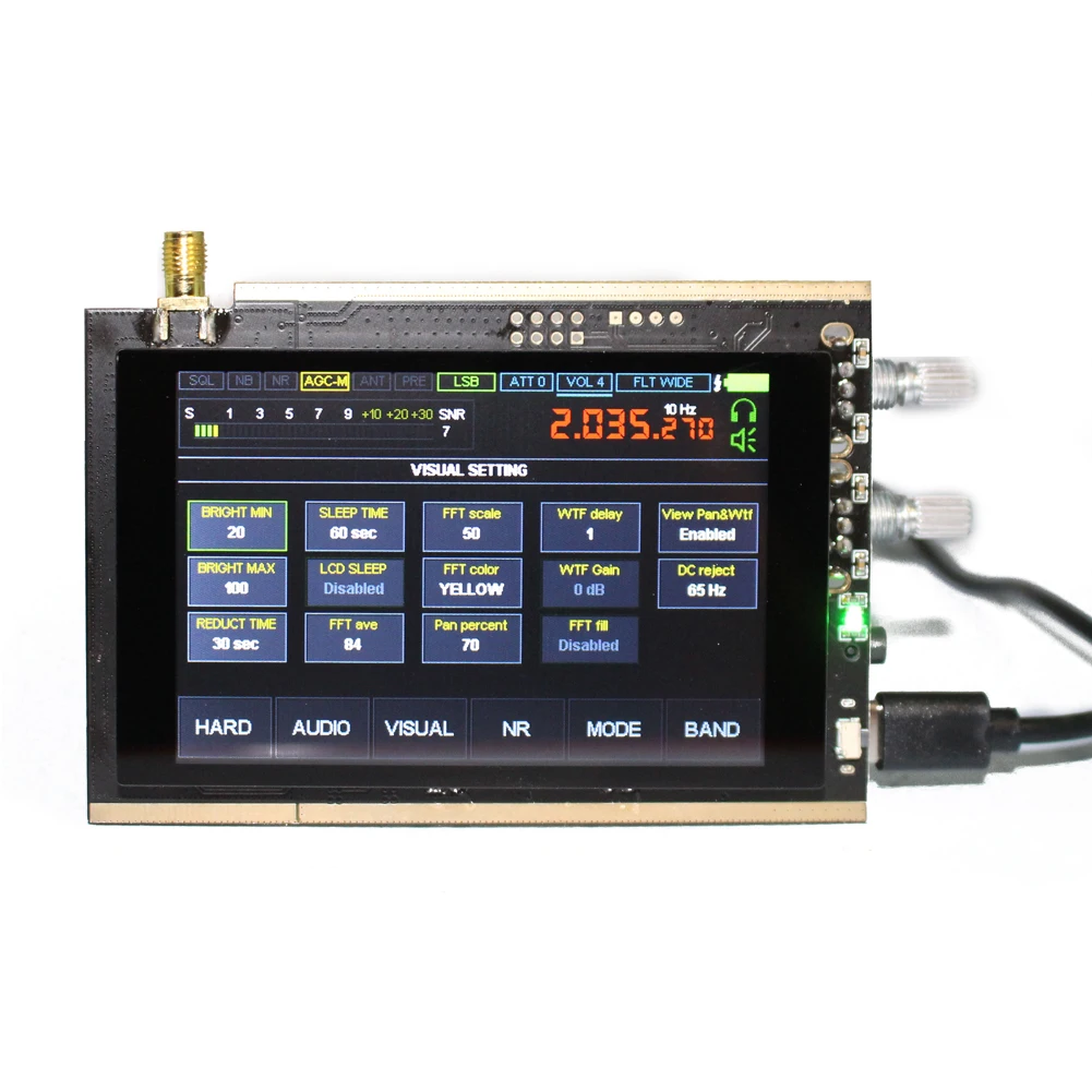 

Digital 50K~200MHz 400~2GHz Malachite Receiver SDR Software Radio DSP All Mode Receiver AM SSB NFM Analogs Modulation IPS Screen