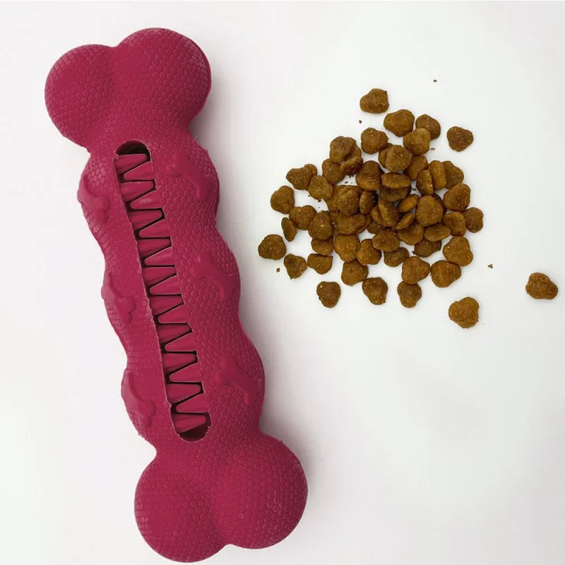 

Bone Shape Pet Toothbrush Dog Chew Toy Pets Bite Teeth Cleaning Molar Toy Dog Teeth Brush Food Leaking Food toy T